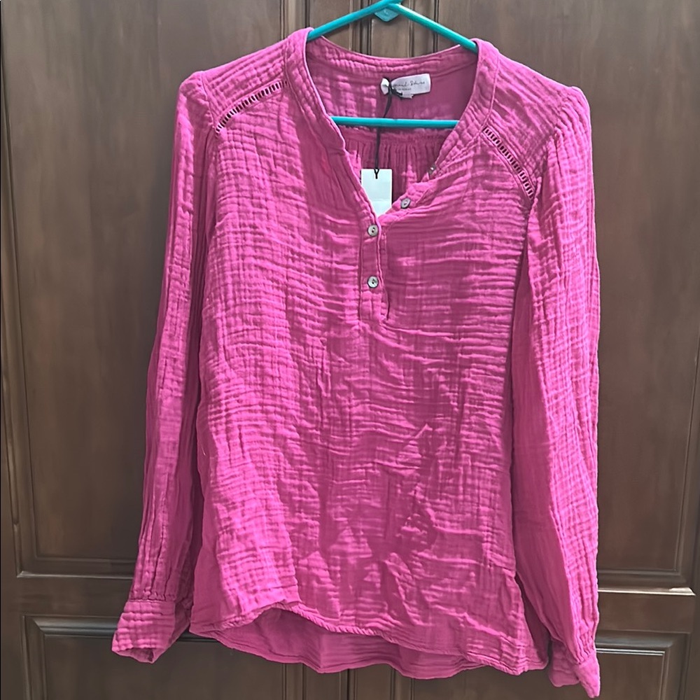 Michael Stars Kacey Double Gauze Peasant Top